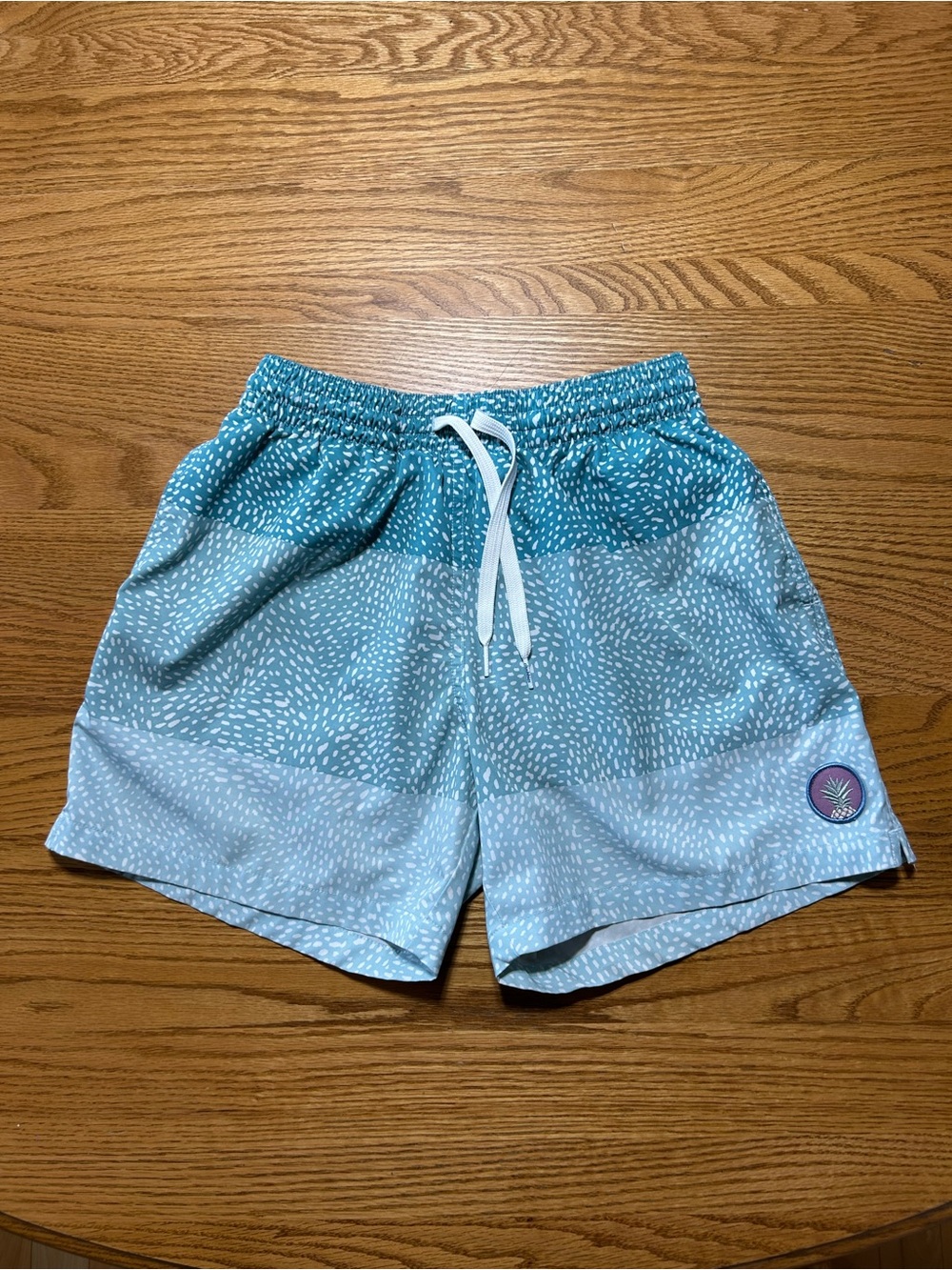 Men’s chubbies Teal and White Speckled Swim Shorts Size Small